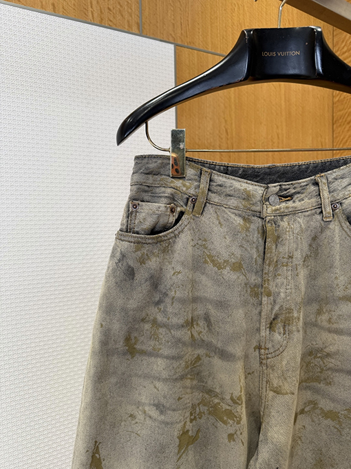 アクネストゥディオズ Acne Studios タイダイ柄のダメージワイドレッグジーンズ