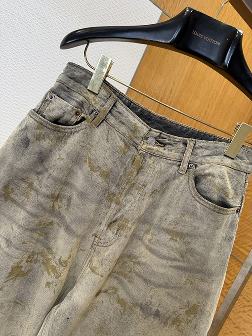 アクネストゥディオズ Acne Studios タイダイ柄のダメージワイドレッグジーンズ