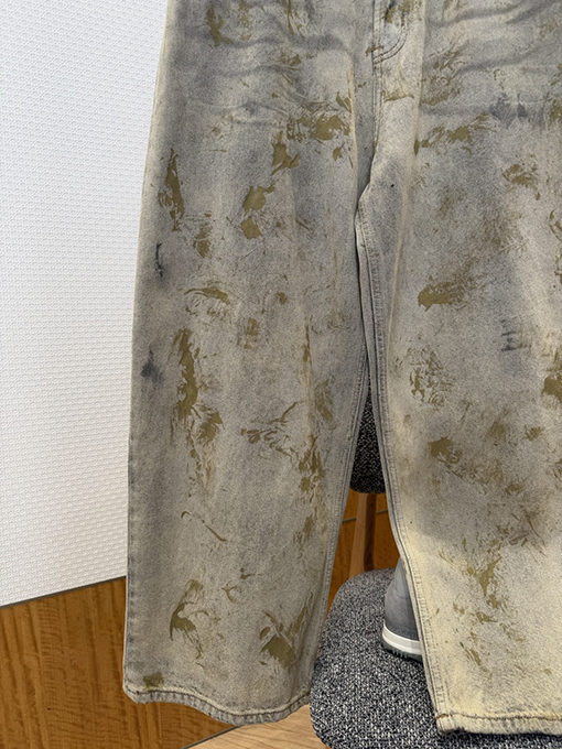 アクネストゥディオズ Acne Studios タイダイ柄のダメージワイドレッグジーンズ