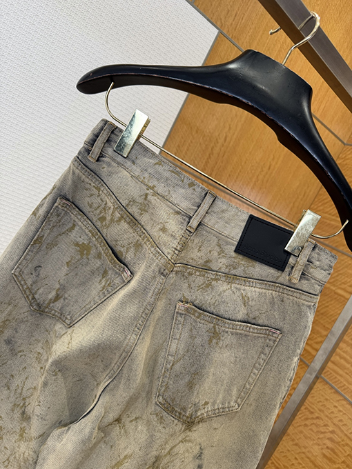 アクネストゥディオズ Acne Studios タイダイ柄のダメージワイドレッグジーンズ