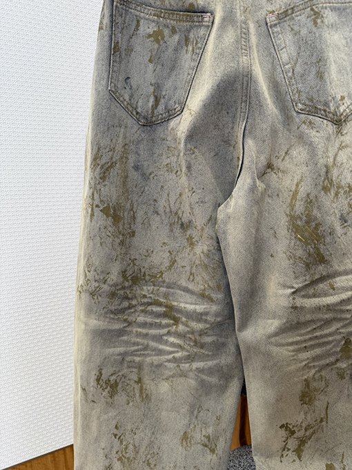 アクネストゥディオズ Acne Studios タイダイ柄のダメージワイドレッグジーンズ