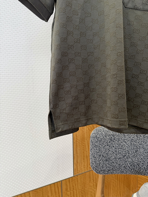 グッチコピー ダブルG柄の襟付き半袖ポロシャツ