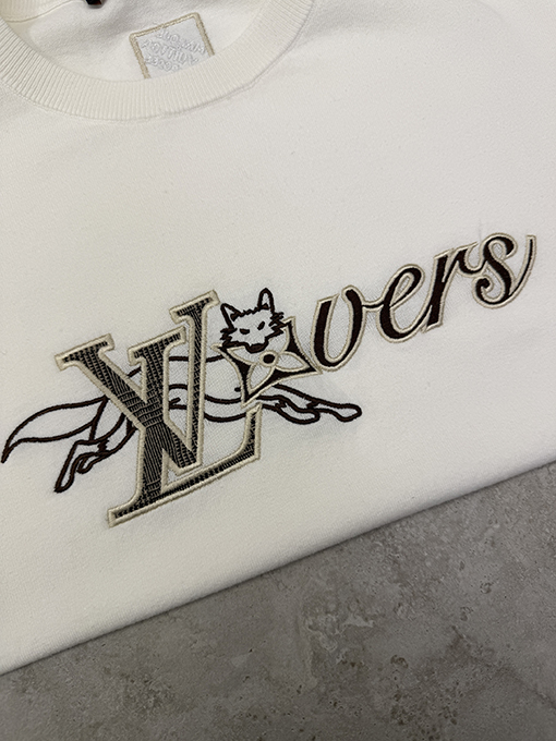 ルイヴィトン レター刺繍ニット半袖Tシャツ