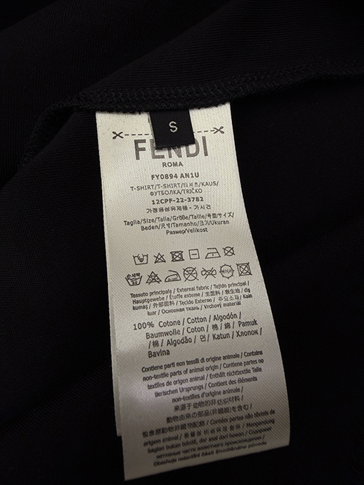 フェンディコピー コーデュロイアップリケ刺繍半袖Tシャツ