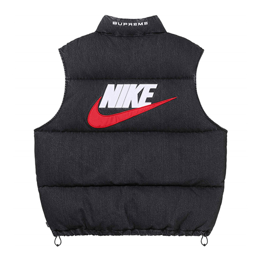 ナイキ X シュプリーム Denim Puffer Vest コラボレーションデニムダウンベスト