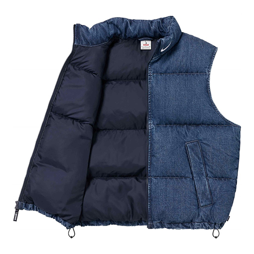 ナイキ X シュプリーム Denim Puffer Vest コラボレーションデニムダウンベスト