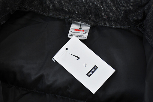 ナイキ X シュプリーム Denim Puffer Vest コラボレーションデニムダウンベスト