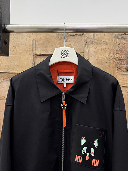 ロエベスーパーコピー レザーパッチポケットジャケット