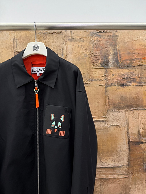 ロエベスーパーコピー レザーパッチポケットジャケット