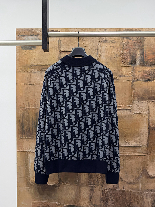 ディオール モノグラムのジップアップニットカーディガン