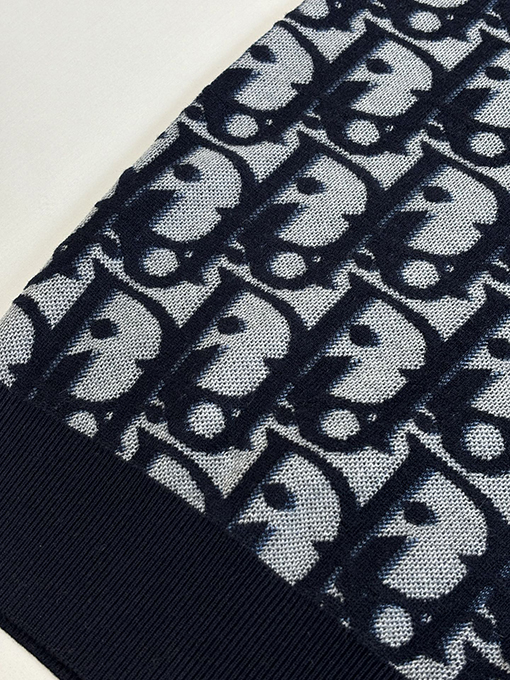 ディオール Oulibe 全面ジャカードウール混ニットクルーネックセーター