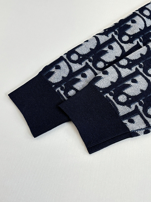 ディオール Oulibe 全面ジャカードウール混ニットクルーネックセーター