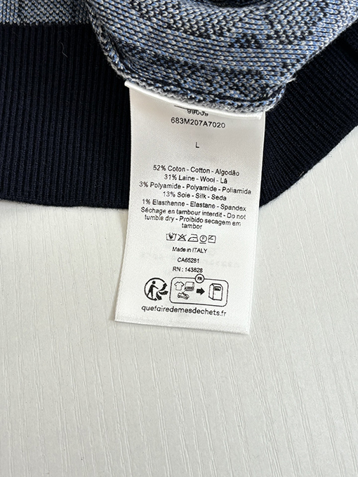 ディオール Oulibe 全面ジャカードウール混ニットクルーネックセーター