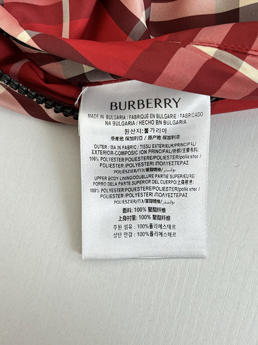バーバリー 乗馬ライダーロゴアップリケチェックフード付きジップアップジャケット