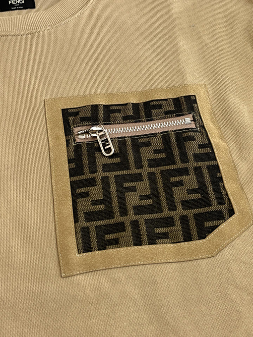 フェンディ FENDI レタージャカードパッチワークポケットルーズクルーネックスウェットシャツ