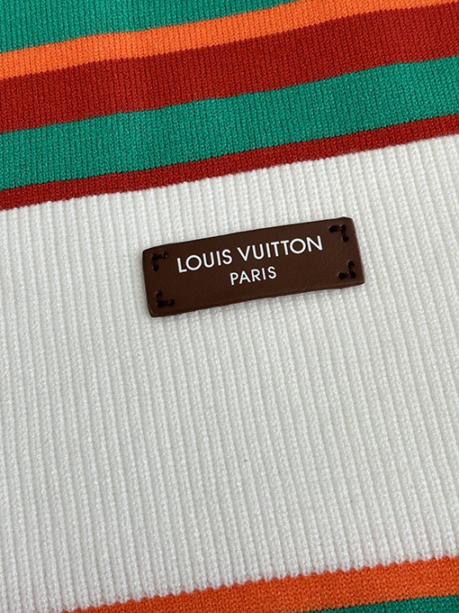 ルイヴィトン コットン混紡ニットのカラーブロックジップアップジャケット