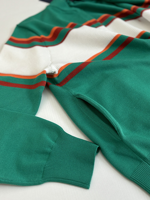 ルイヴィトン コットン混紡ニットのカラーブロックジップアップジャケット