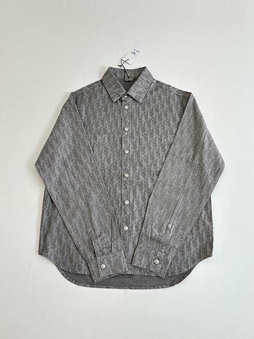 ディオール Oblique 全面ジャカードデニムの長袖シャツ