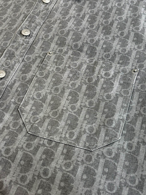 ディオール Oblique 全面ジャカードデニムの長袖シャツ