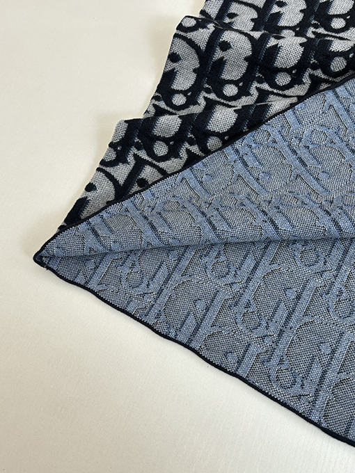 ディオール Oblique オールオーバープリントのジャカードウール混ニットクルーネック半袖Tシャツ