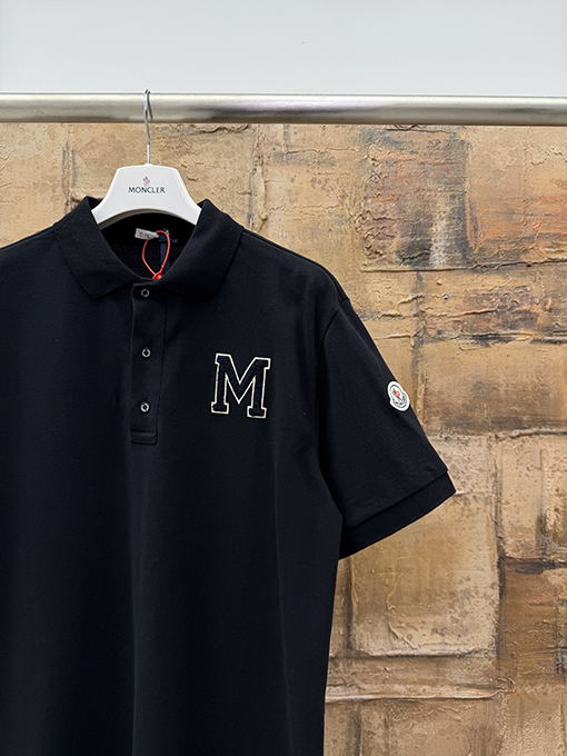 モンクレール 刺繍ロゴ半袖ポロシャツ