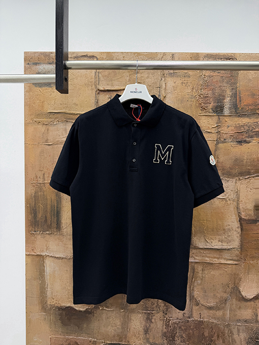 モンクレール 刺繍ロゴ半袖ポロシャツ