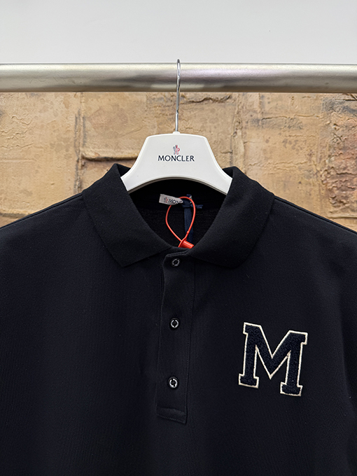 モンクレール 刺繍ロゴ半袖ポロシャツ