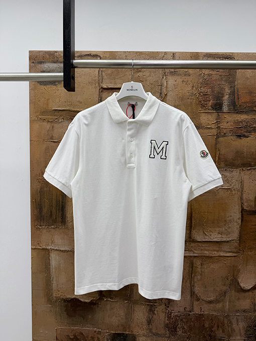 モンクレール 刺繍ロゴ半袖ポロシャツ