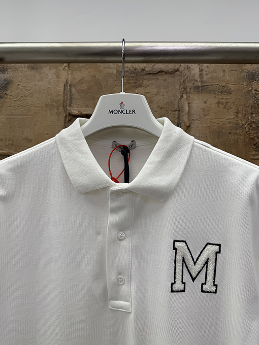 モンクレール 刺繍ロゴ半袖ポロシャツ