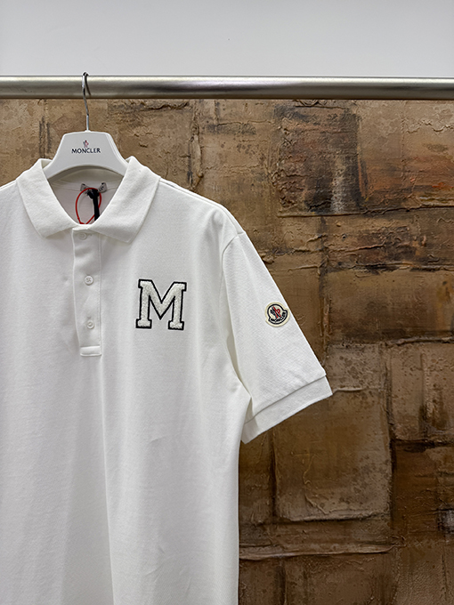モンクレール 刺繍ロゴ半袖ポロシャツ
