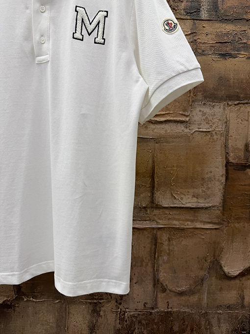 モンクレール 刺繍ロゴ半袖ポロシャツ
