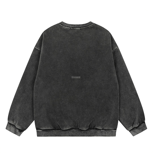 アクネストゥディオズ Clean Fit ヴィンテージの色あせダメージウォッシュのアメリカンスタイルクルーネックのスウェットシャツ