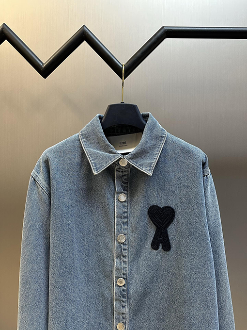 アミ ニットハートデニムジャケット