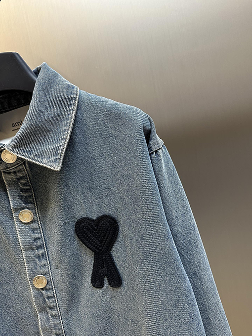 アミ ニットハートデニムジャケット