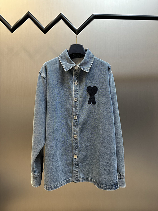 アミ ニットハートデニムジャケット