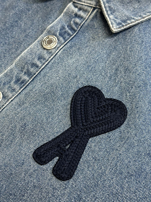 アミ ニットハートデニムジャケット