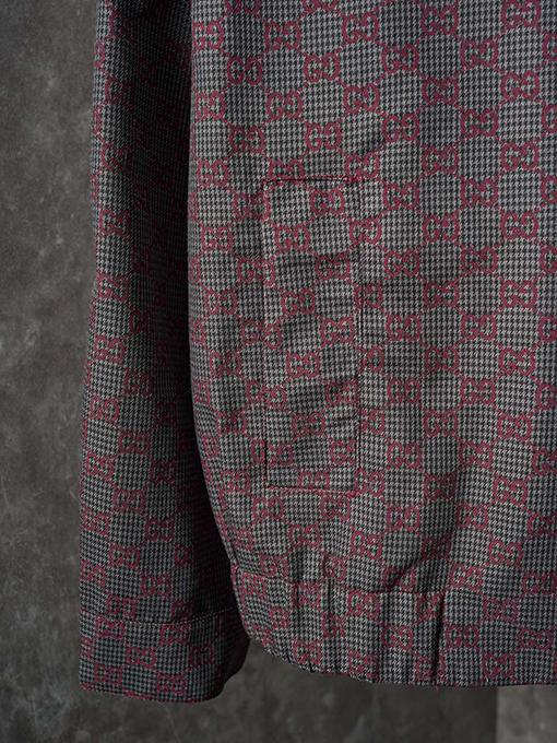 グッチ バーガンディGGオールオーバージャカードカラージップアップジャケット