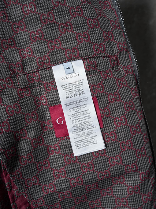 グッチ バーガンディGGオールオーバージャカードカラージップアップジャケット