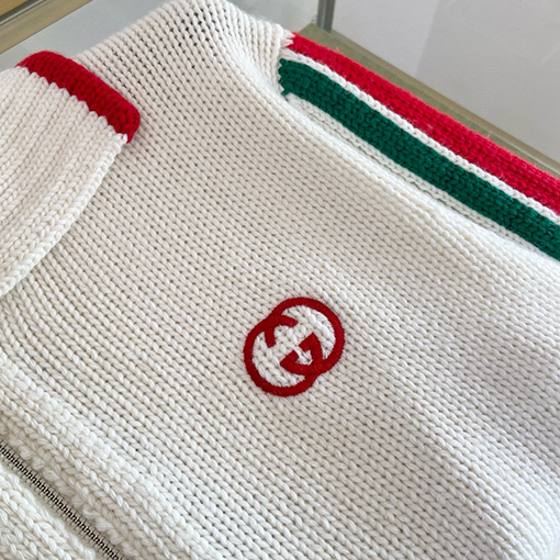 グッチスーパーコピー 装飾リボン付きウールニットカーディガン