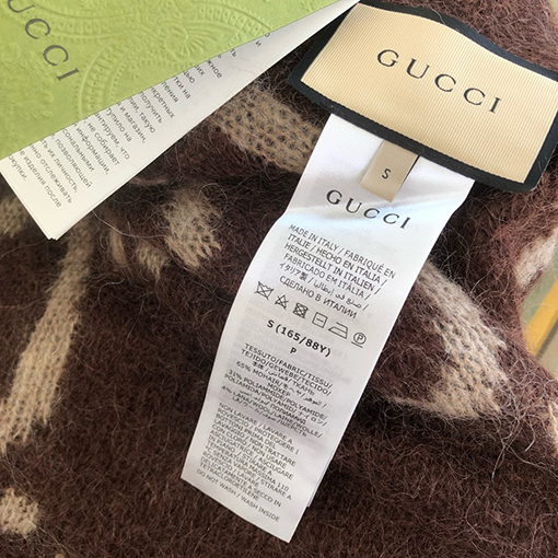 グッチ リバーシブルGGロングモヘアカーディガン