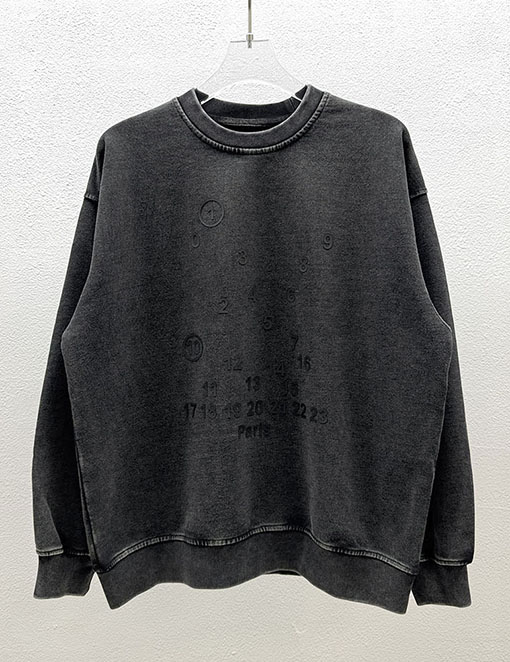 マルタンマルジェラ Maison Margiela MM6 デジタルクロスプリント 厚パックウォッシュクルーネックスウェットシャツ