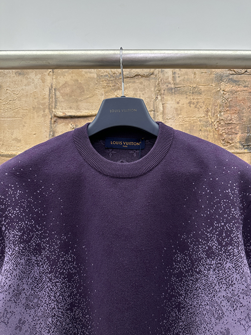 ルイヴィトン グラデーションジャカードニット半袖Tシャツ