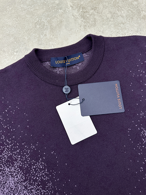 ルイヴィトン グラデーションジャカードニット半袖Tシャツ