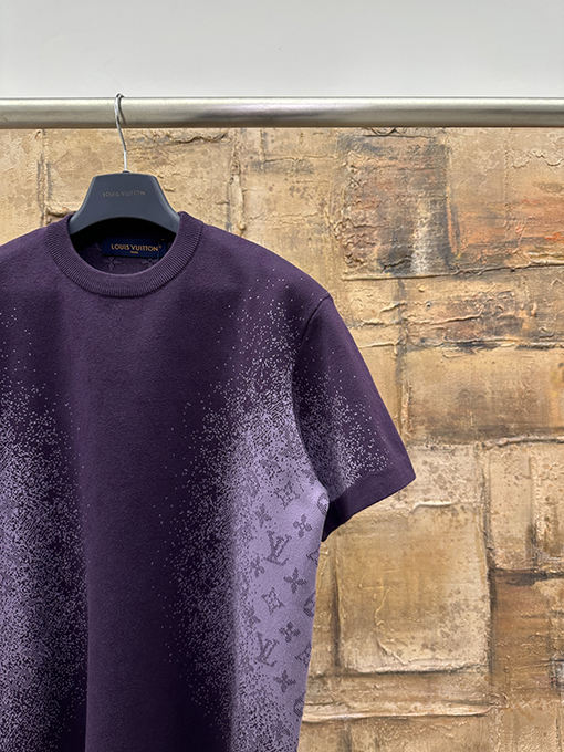 ルイヴィトン グラデーションジャカードニット半袖Tシャツ