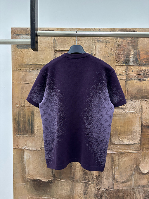 ルイヴィトン グラデーションジャカードニット半袖Tシャツ