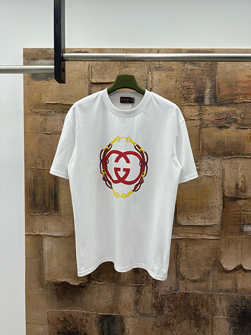 グッチコピー 刺繍プリント半袖Tシャツ