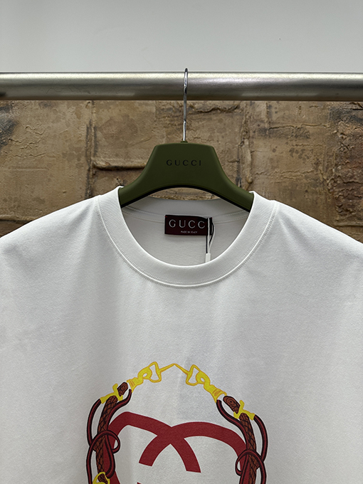 グッチコピー 刺繍プリント半袖Tシャツ