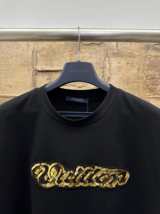 ルイヴィトン スパンコール刺繍半袖Tシャツ
