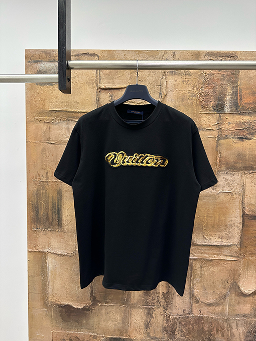 ルイヴィトン スパンコール刺繍半袖Tシャツ