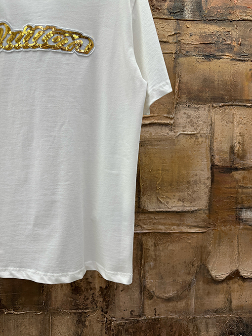 ルイヴィトン スパンコール刺繍半袖Tシャツ